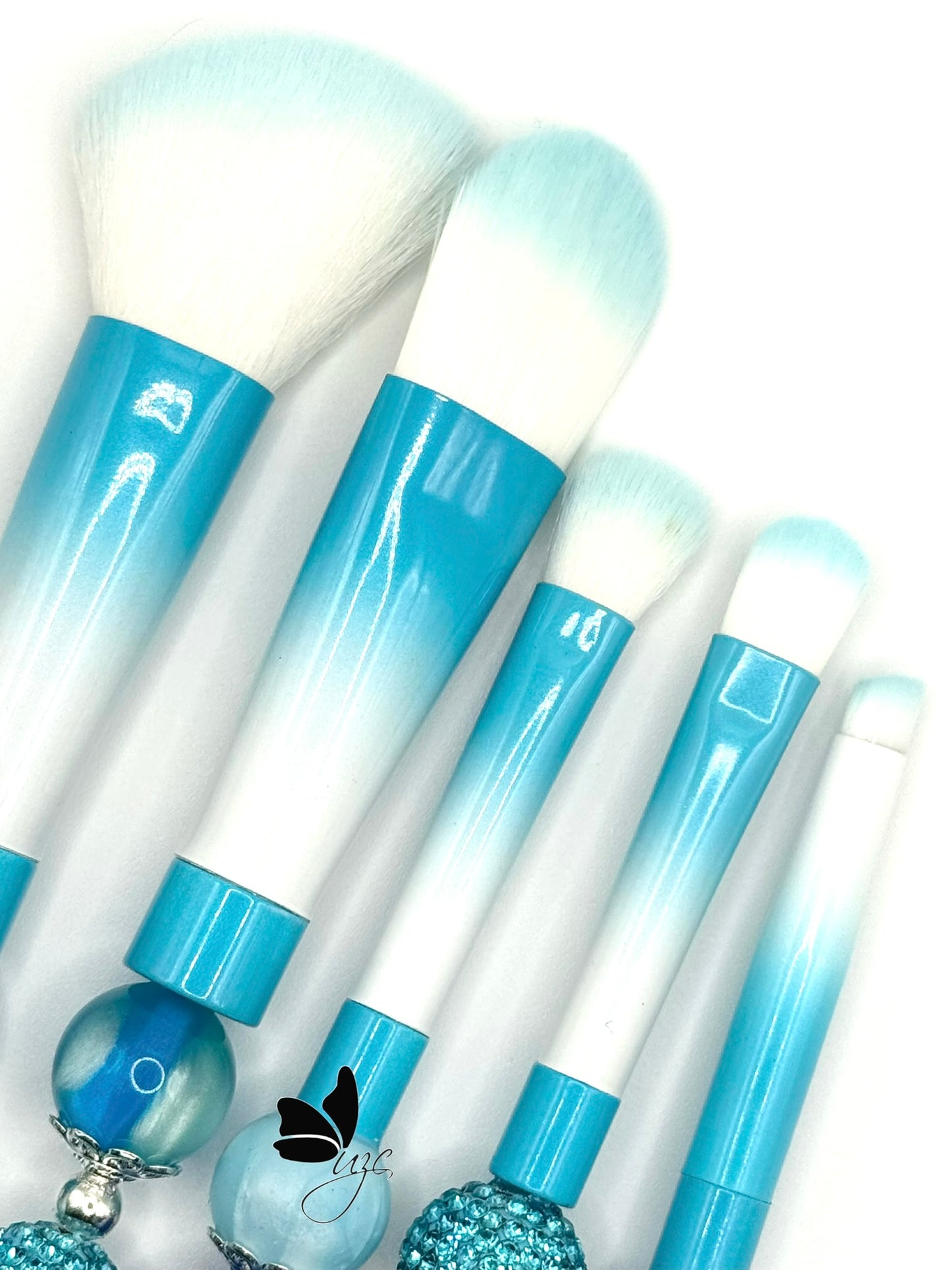 Turquois Beaded Makeup Brush Set
