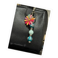 Rainbow Floral Keychain/Pocketbook Charm