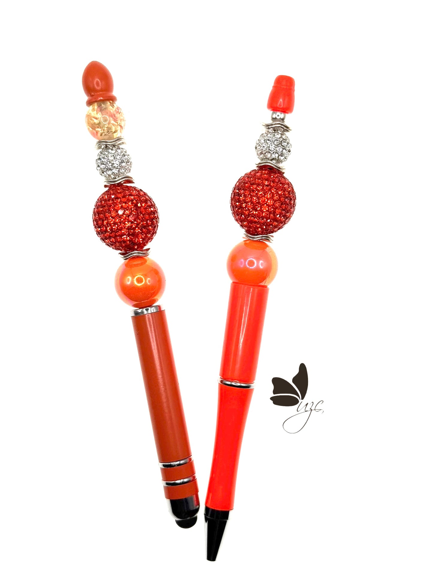 Tangerine Beaded Pen with Matching Stylus