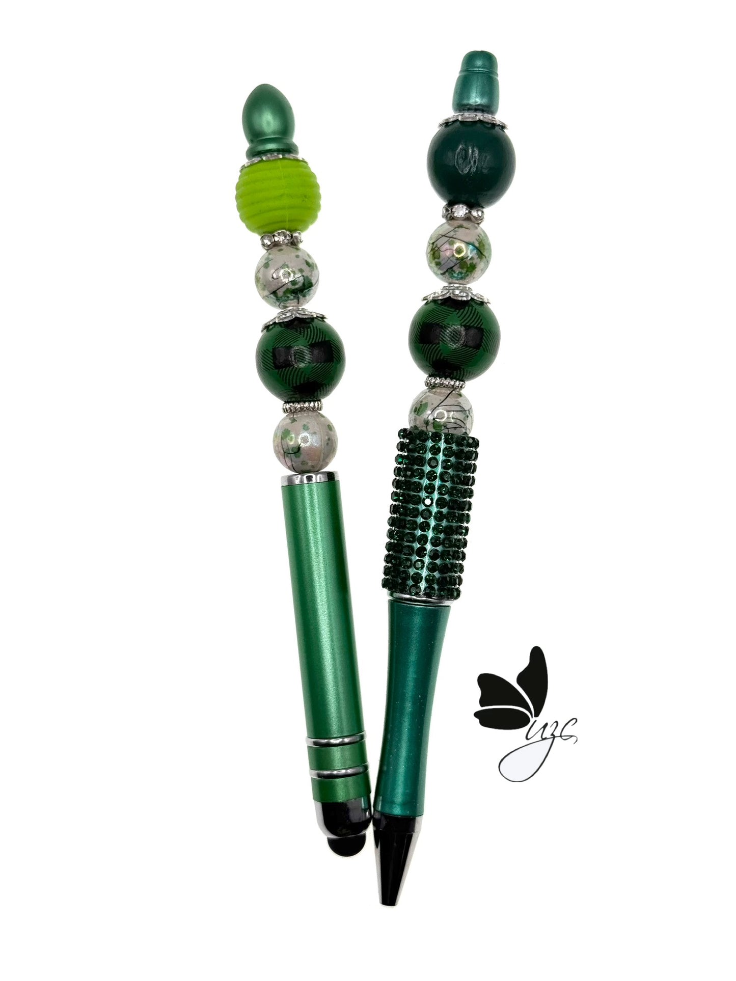 Hunter Green Beaded Pen With Matching Stylus