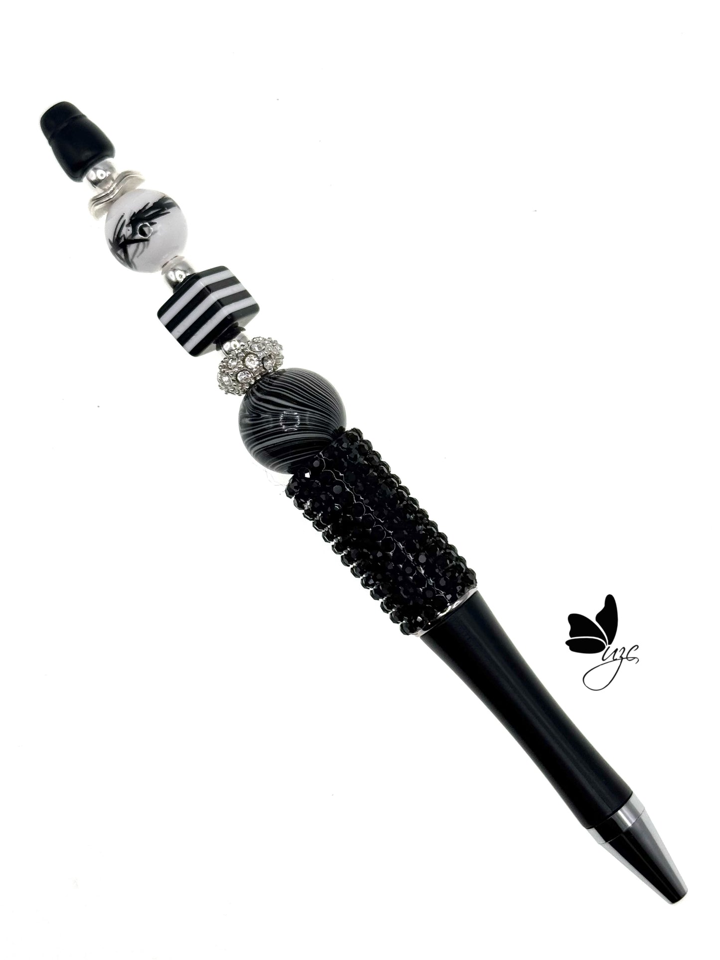 Black Rhinestone Beaded Pen