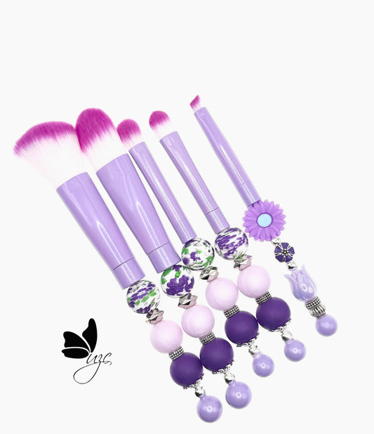 Lavender Luxe Beaded Makeup Brush Set