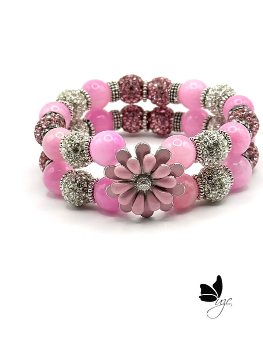 Blushing Bloom 2-Stack Bracelet Set